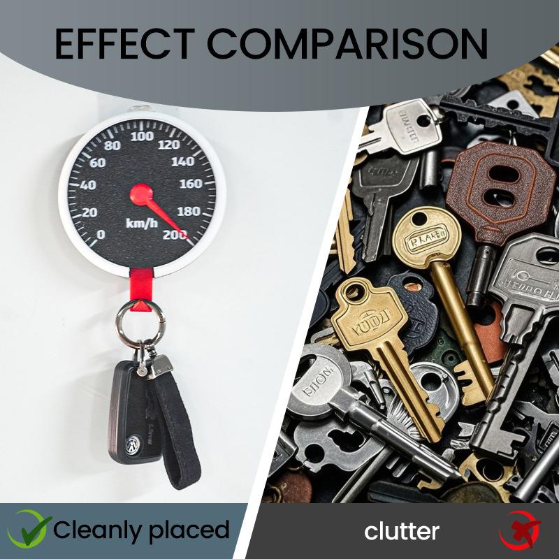 Speedometer Wall Mounted Key Holder 3D Printed Tachometer Key Hanger Pointer Rotatable Key Organizer For Entryway, Hallway