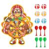 Turkey Dartes Board with Sticky Ball and Dartes Thanksgiving Games Christmas Gift Indoor/Outdoor Party Game Toy for Kids