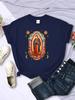T-shirts pour femme Rue Notre-Dame de Guadalupe Imprimé T-shirts Confortable Col Rond Manches Courtes Douces Été Décontracté Vêtements Féminins