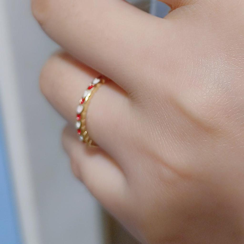 Trendy Japanese & Korean Heart Drip Oil Ring - Versatile, High-End Fashion for Women's Index Finger