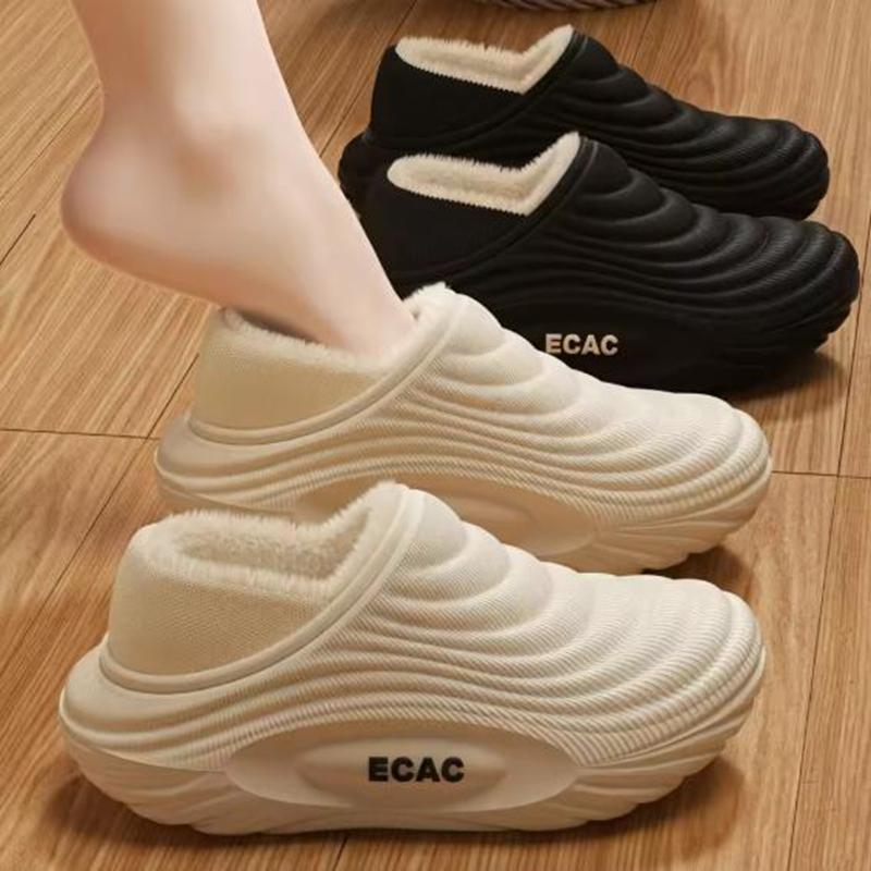 EVA Winter Slippers For Men Women Warm Fur Lined Waterproof Anti Slip Comfortable Indoor Outdoor Home Cotton Clogs Lightweight