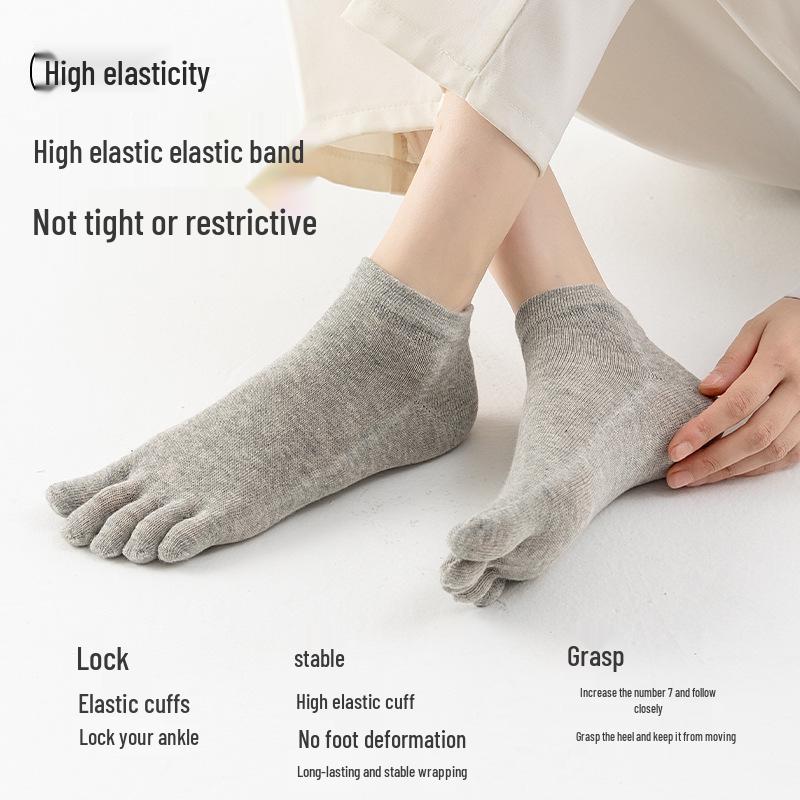 Free Shipping: 10 Pairs of Women's Summer Breathable Cotton Toe Socks - Invisible & Thin Design