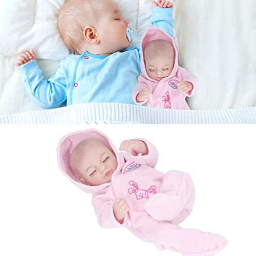 10-inch Reborn Baby Doll, Soft Silicone Reborn Doll with Delicate Face, Comes with Pajamas, Washable, Realistic Baby Doll Toy, 10-inch, Closed Eyes, P