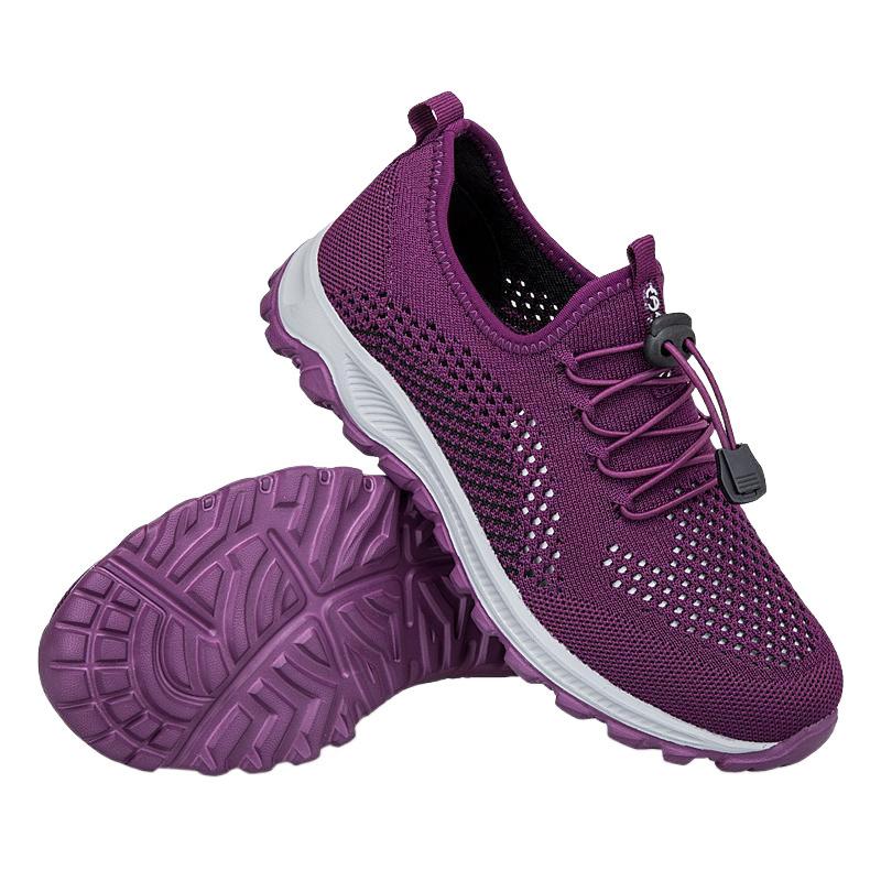 2025 men's and women's flying woven shoes mesh shoes spring and summer low-top breathable holes casual walking shoes elderly shoes parents sports shoe