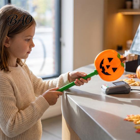 Unique Party Favor Halloween Tap to Pay Wand, Cute Pumpkin Cat Bat Accessory Shaped Credit Card Holder, Novelty Contactless Payment Stick Holder