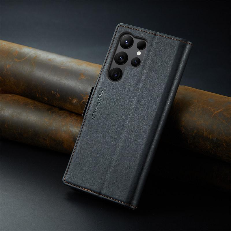 CaseMe Flip Stand Leather Phone Case for Samsung Galaxy S25 Ultra S25 Edge S24 FE S23 Ultra S22 S21 S20 Plus Wallet Card Holder Back Cover Coque Etui