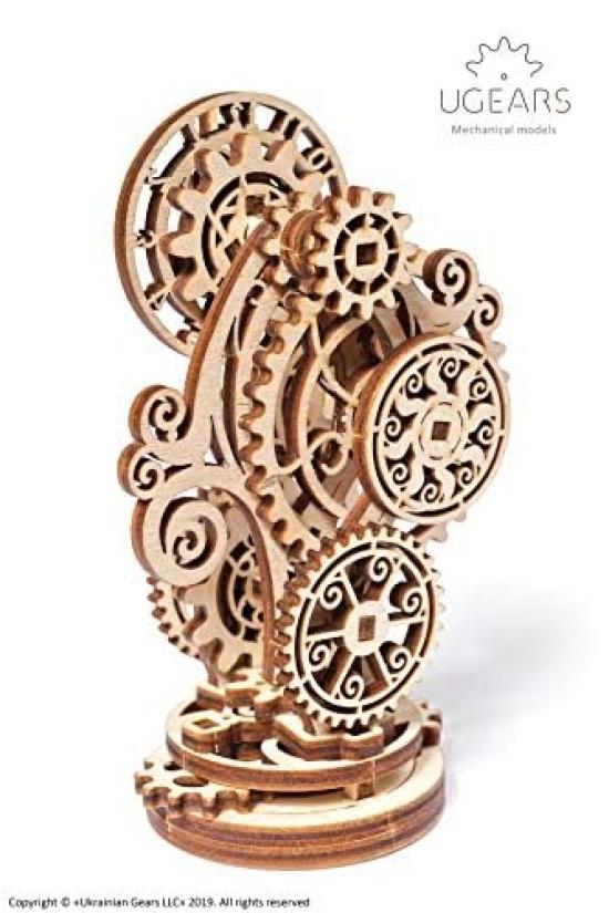 Ugears Steampunk Clock Wooden Puzzle Craft Model No Glue or Tools Required Beginner Level Kids and Adults - - -