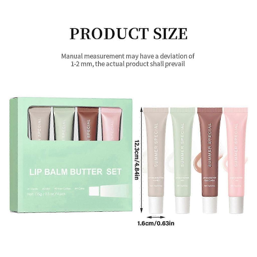 4 Stück/Packung Feuchtigkeitsspendendes und Pflegendes Lippenbalsam-Set Lippenpflege Bietet Lippenpflege zum Glätten Trockener Und Rissiger Lippen Neu eingetroffen