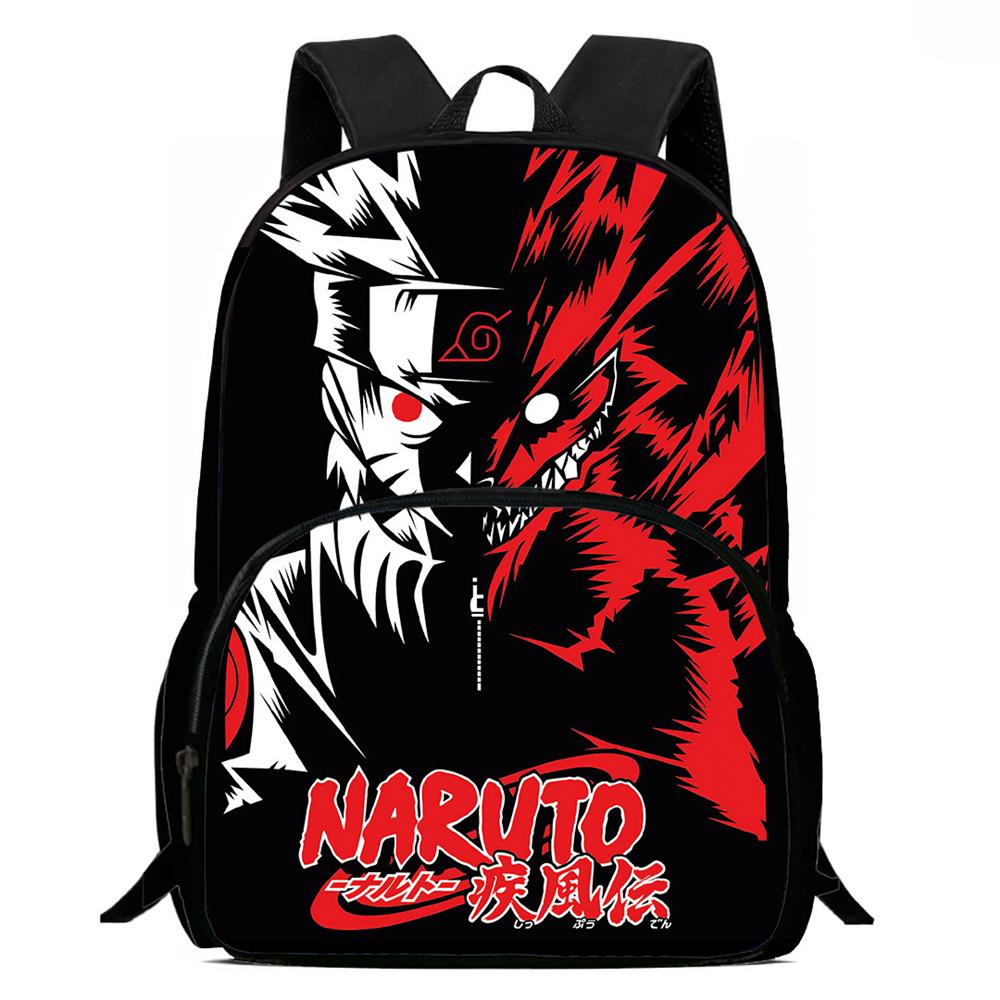 NARUTO Anime Kids Backpack Adjustable Shoulder Strap Front Pocket Lightweight Durable School Backpack For Boys Girls Age 6-10