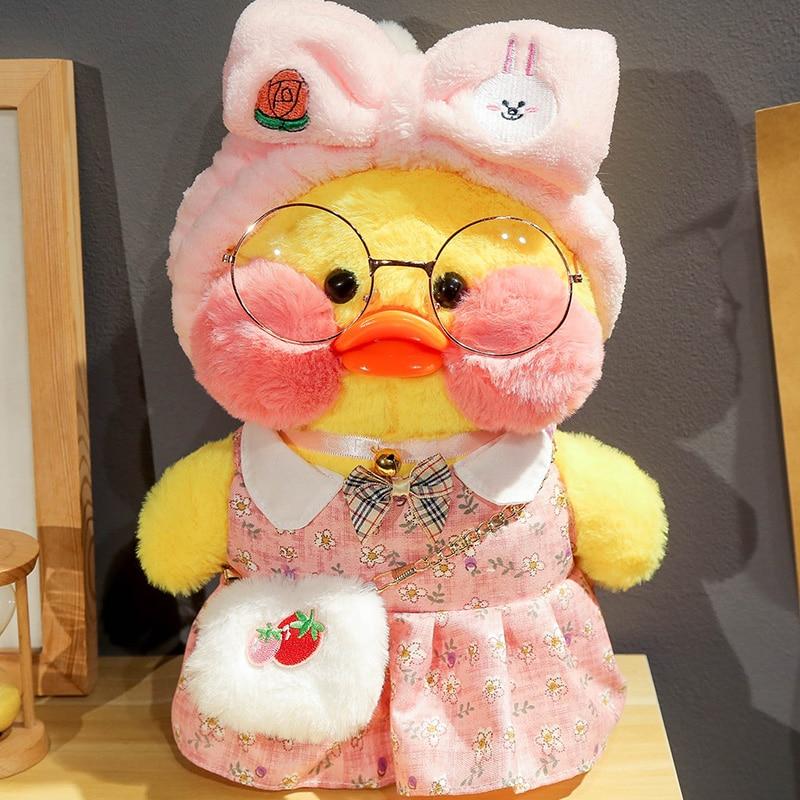 Carino Anatra Giocattolo Piccola Anatra Gialla Bambola Kawaii 30 cm Lalafanfan Anatre Morbido Peluche Peluche Cuscino Giocattoli Per Bambini per Ragazza bluecardigan