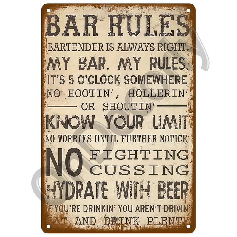 Vintage Tin Sign Wall For Pub Bar Man Cave Decorative Plates Decor Art Retro Drink Beer Wine Metal Sign Poster Whiskey Plaque