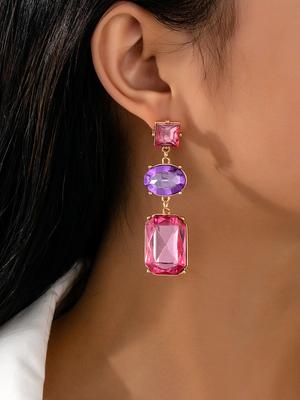 Fashion Women Earrings Geometric Shape Drop Dangle Earrings Lightweight Statement Jewelry for Daily Wear and Special Occasions