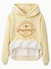 European and American Women's Fleece-Lined Hooded Sweatshirt with Kangaroo Pocket – Autumn/Winter Long-Sleeved Top.