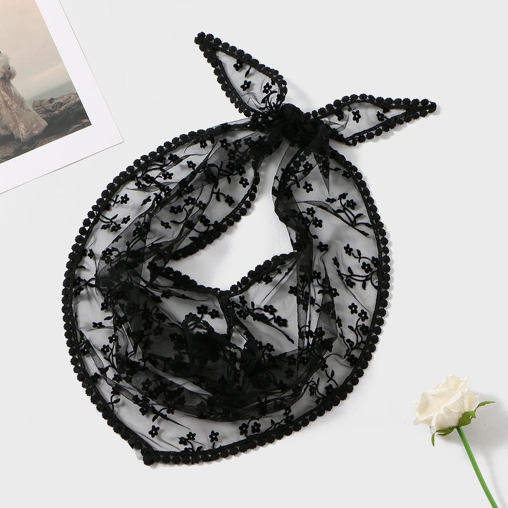 Korean Lace Fart Curtain Niche Belt New Girl Fashion Versatile Waist Towel Hollow Flower Triangle Towel Shawl