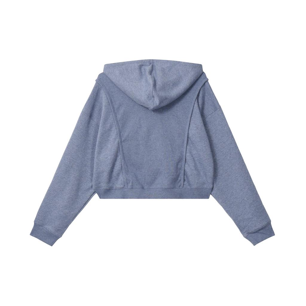 Nike Solid Color Drawstring Cropped Hoodie Women Tops Blue DD4639-493