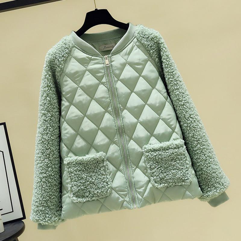 Coat Women's Short Loose Lambswool Down Stand Collar Fashion Jacket