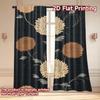 Set Of 2 Flat Printing Curtains Without Rod Floral Swirls Dark Background Valentine Is Day Festival Fashion Durable Curtain Polyester