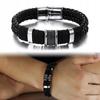 Men's Elegant Eco-Leather Magnet Bracelet Magnetic Black Casual