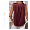 Sommer Polyester Plissee T-Shirt Satin Weste Ausgehöhlt Ärmelloses Top T-Shirts Damen