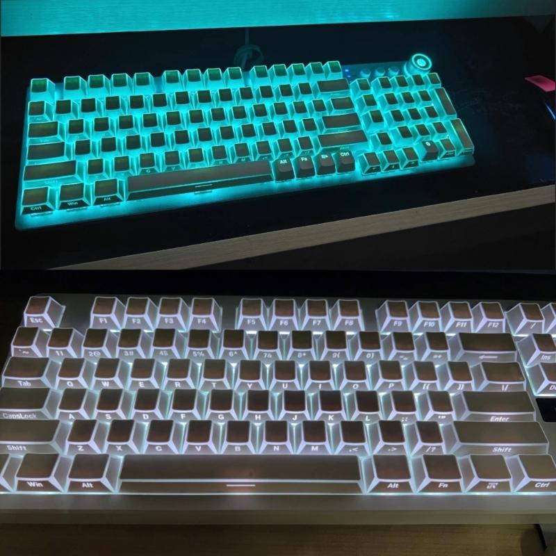 137 Tasten PBT Double Shot Seitenaufdruck TastenkappenFür 61 64 68 75 84 87 96 98 100 104 108 Tasten Mechanische Tastatur Kantenbeleuchtung