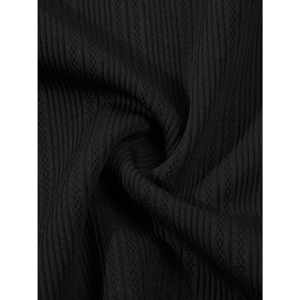 Mens Spring Long Sleeve Polo Shirts Classic Button Basic Textured T Shirts Casual Slim Fit Golf Tee Shirt