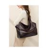 New Winter Large Capacity One-shoulder Leather Bag European and American Style Soft Pitot Bag Simple Casual Women