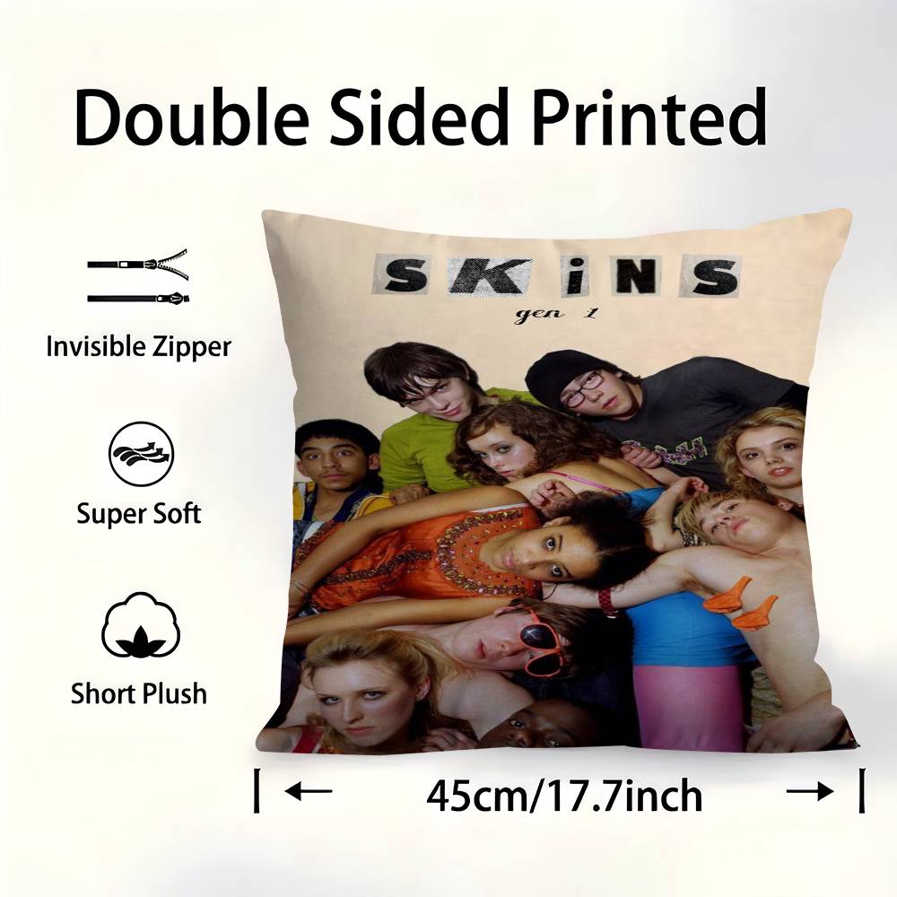 Teen TV Series Skins Generation Cushion Cover Pillow Cover Decor Pillowcase Printed Cushion Case For Couch