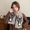 New Cute Cartoon Koala Wool Blended Scarf Women's Winter Warm Wear Student Couple Knitted