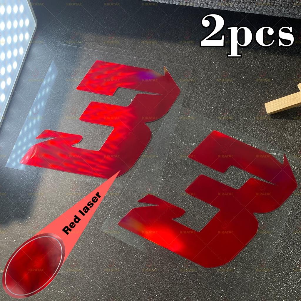 2pcs Red Laser Motorcycle Number 0-9 Stickers Waterproof for Motorcycle Fairing Helmet Car Body Scooters Universal Vinyl Decals