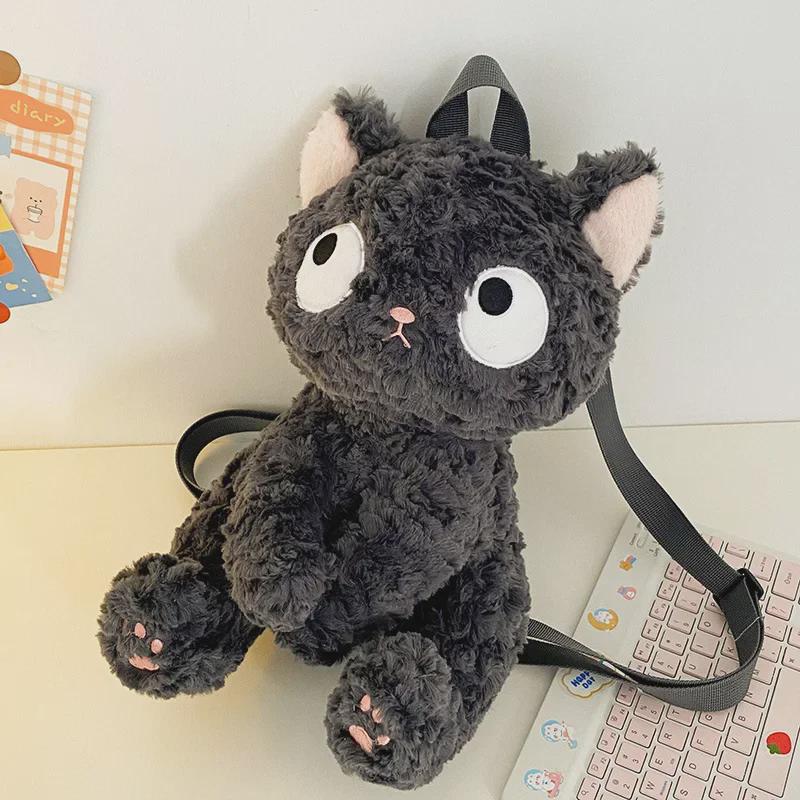 Black Cat Ragdoll Plush Bag - Cute Kitten Cartoon Gift for Children