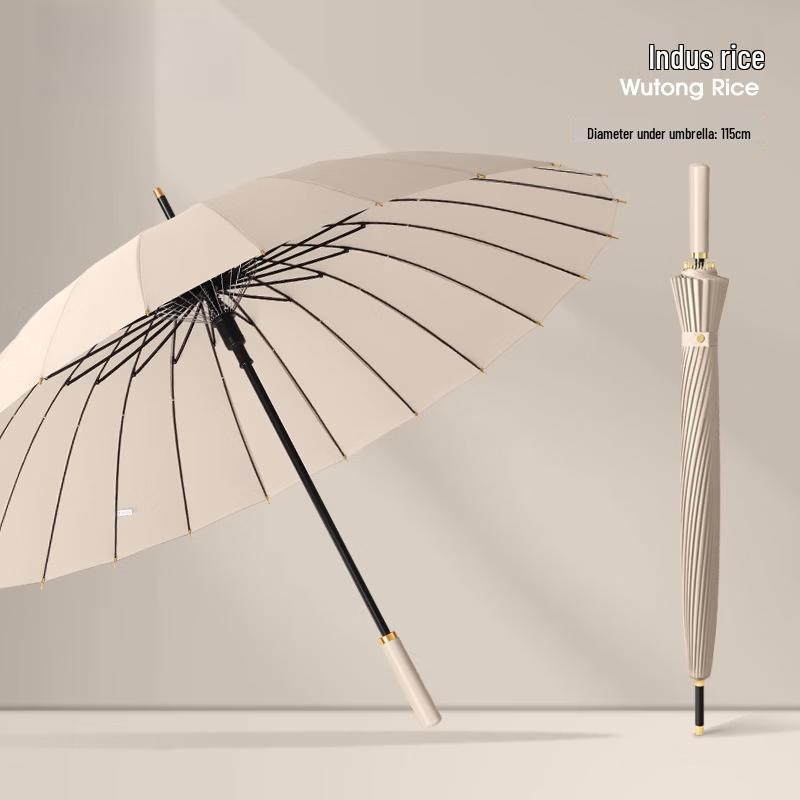 Premium Large 24-Rib Automatic Straight Umbrella