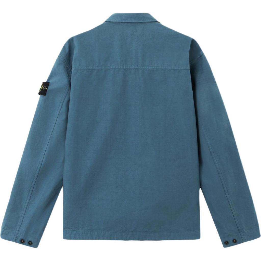 Stone Island Slim Fit Zip Solid Color Logo Long Sleeve Shirt Men shirts K2S151200009S0211-V0057