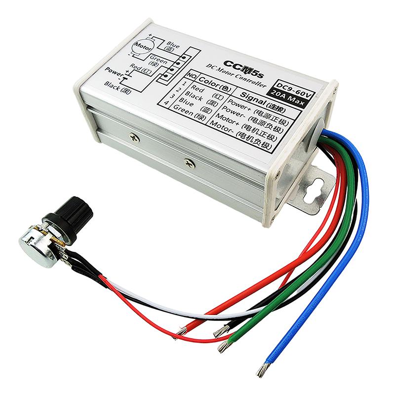 Plynulý regulátor rychlosti DC motoru DC 9V-60V 12V 24V 60V 20A Modulátor šířky pulzu motoru Regulátor PWM regulátor rychlosti