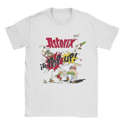 Asterixes POP-UP T Shirts Men's 100% Cotton Unique T-Shirts O Neck Obelixes Cartoon Tees Short Sleeve Merch Original