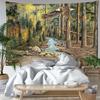Eagle Creek Forest Landscape Tapestry Wall Hanging Vintage Simple Art Bohemian Hippie Dormitory Bedroom Home Decor