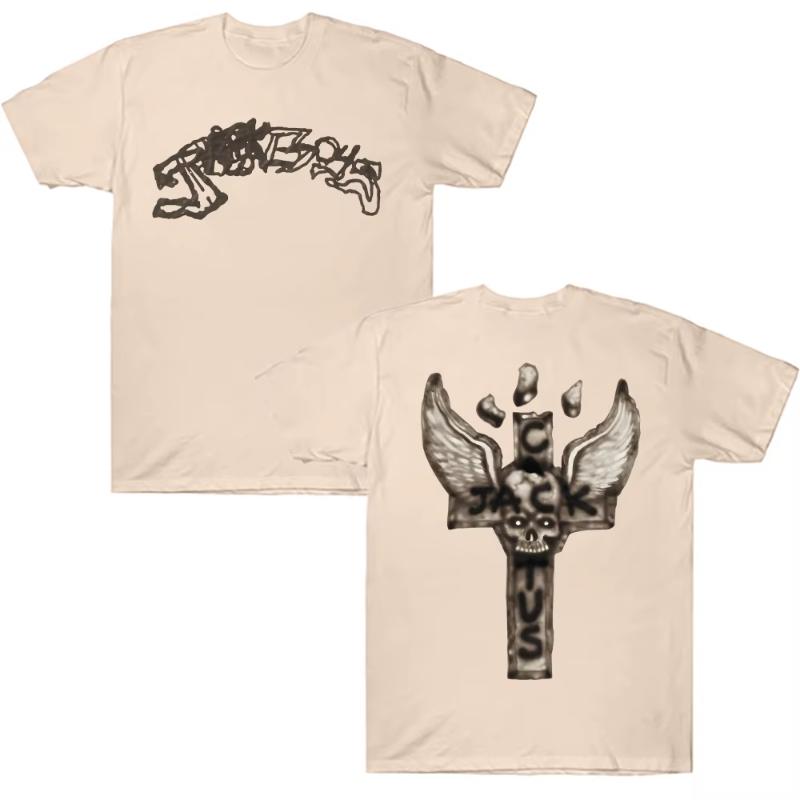 JACKBOYS 2 Album Art Graffiti Tshirt Traviss Scott Cactus Jack Tops Loose Casual Cotton Crew Neck Short Sleeve Streetwear Tee