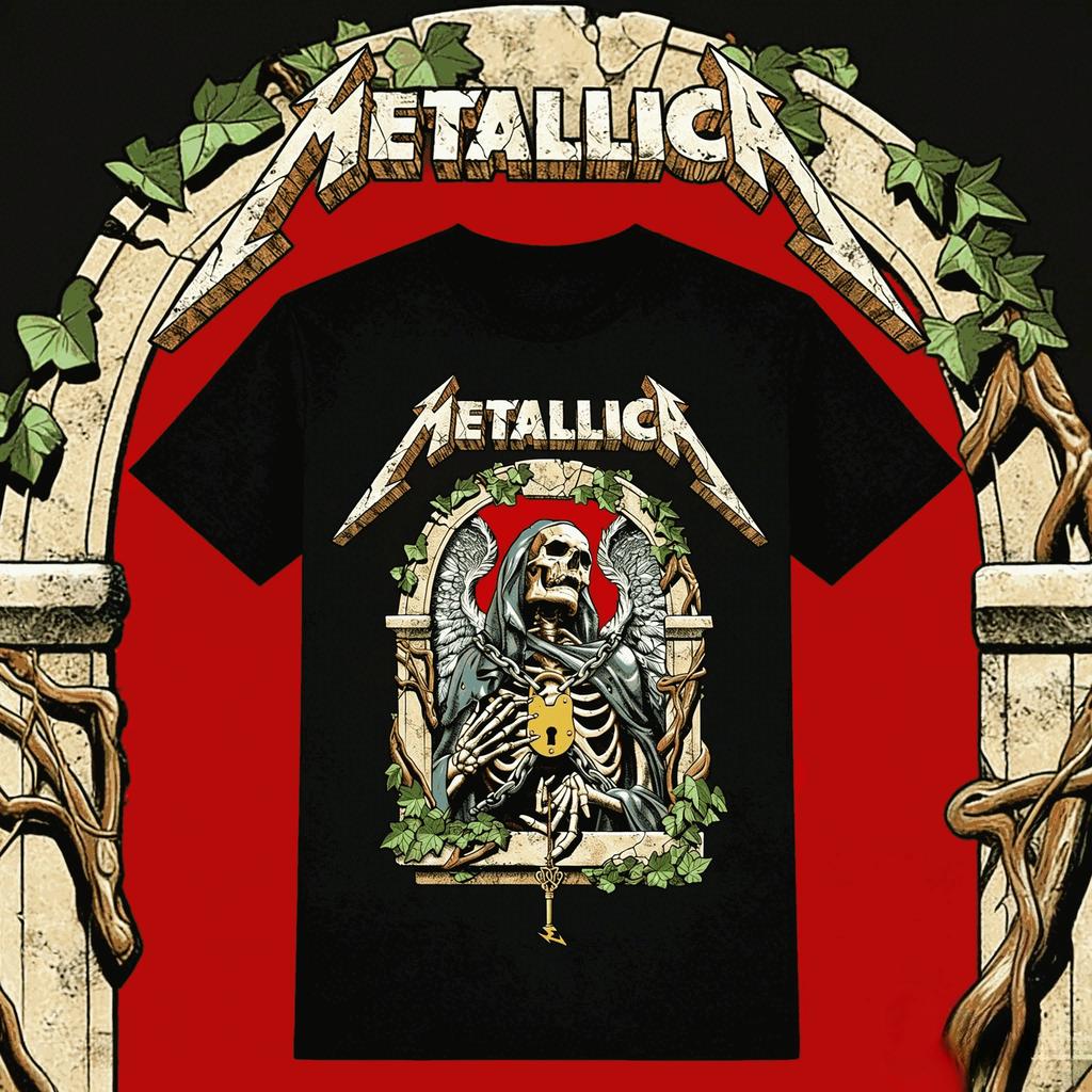 American Street Men's T-shirt Metallica Band Oversized T-shirt Men Harajuku Y2k Short Sleeve Cotton High Quality Loose Casual Female Male Clothing