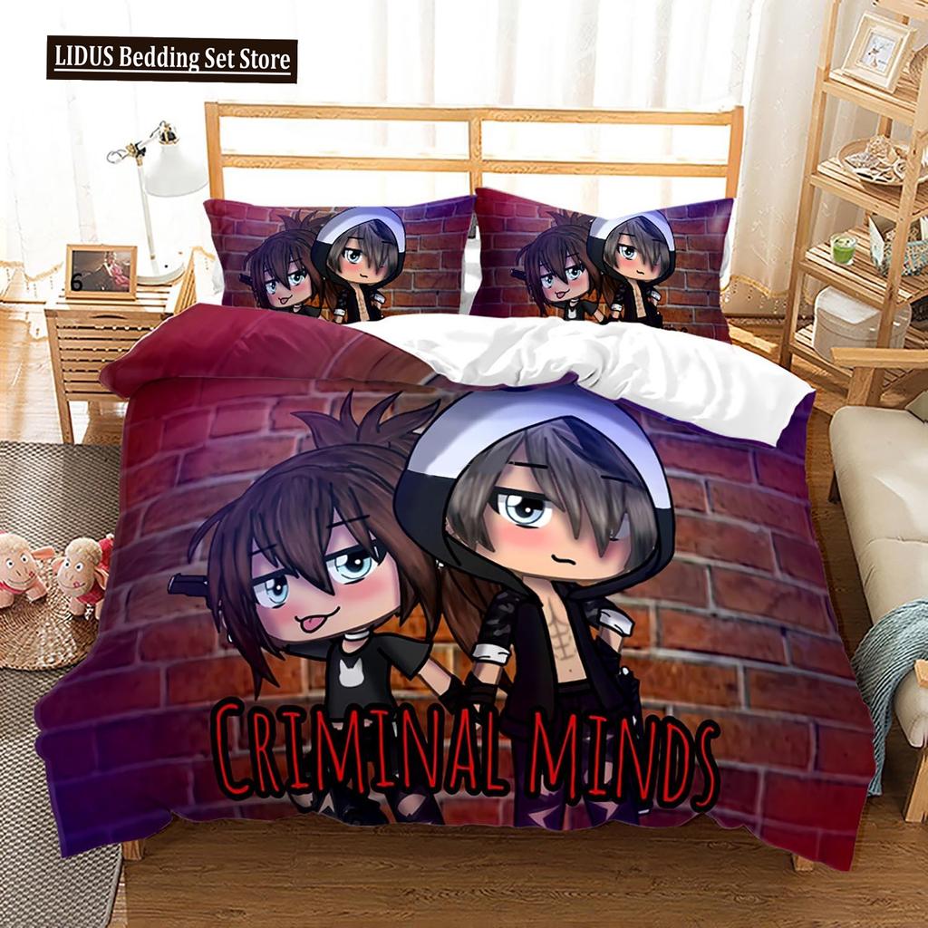 3D Printed New Gacha Life Bedding Set Pillowcase Duvet Cover 3Pcs Double Twin Full Queen King Adult Boys Bedclothes Quilt Cover