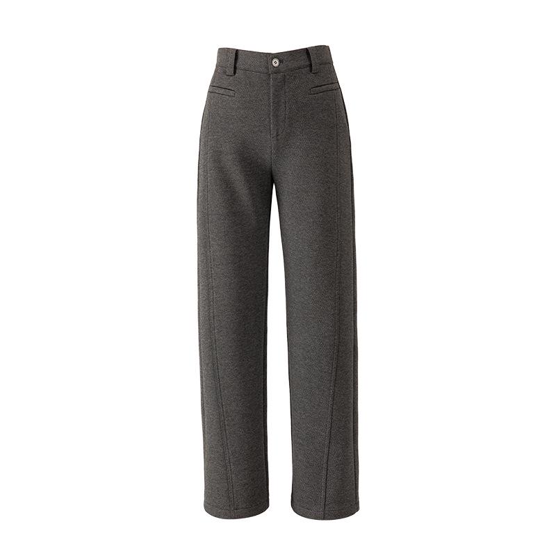 

Xin Ge Soft & Elegant 2024 Winter Wool Wide-Leg Fleece-Lined Pants Size 29