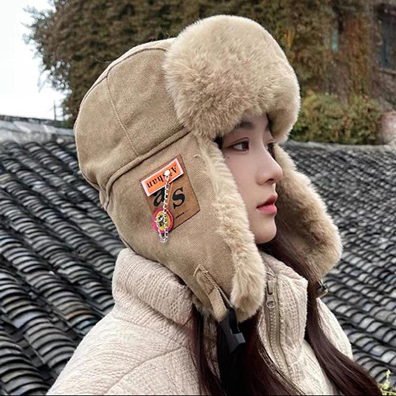 Thunderhead Cap Men's Fall and Winter Warm Cotton Cap Children's Mask Cap Plush Ear Protection Cycling Cap Europe and The United States
