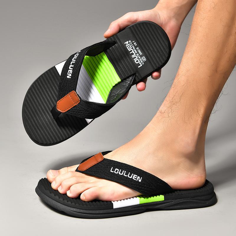 

Summer new men s flip-flops wear non-slip rubber beach slippers pinch feet outdoor sandals 39 темно-синього кольору