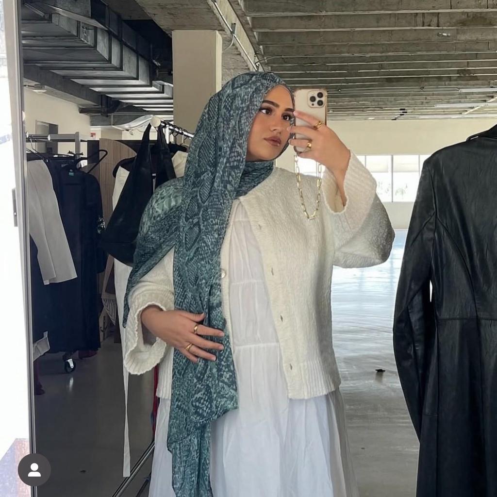 Bohemian Women's Watercolor Animal Print VELA Headscarf, Autumn/Winter Collection