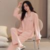2025 Women's Winter Island Fleece Pajama Set - Long Sleeve Top & Pants, Thickened, High-End Home Wear