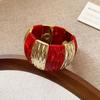 Bracciale Ovale in Acrilico Marmo Europeo e Americano - Pezzo di Gioielleria Retro alla Moda