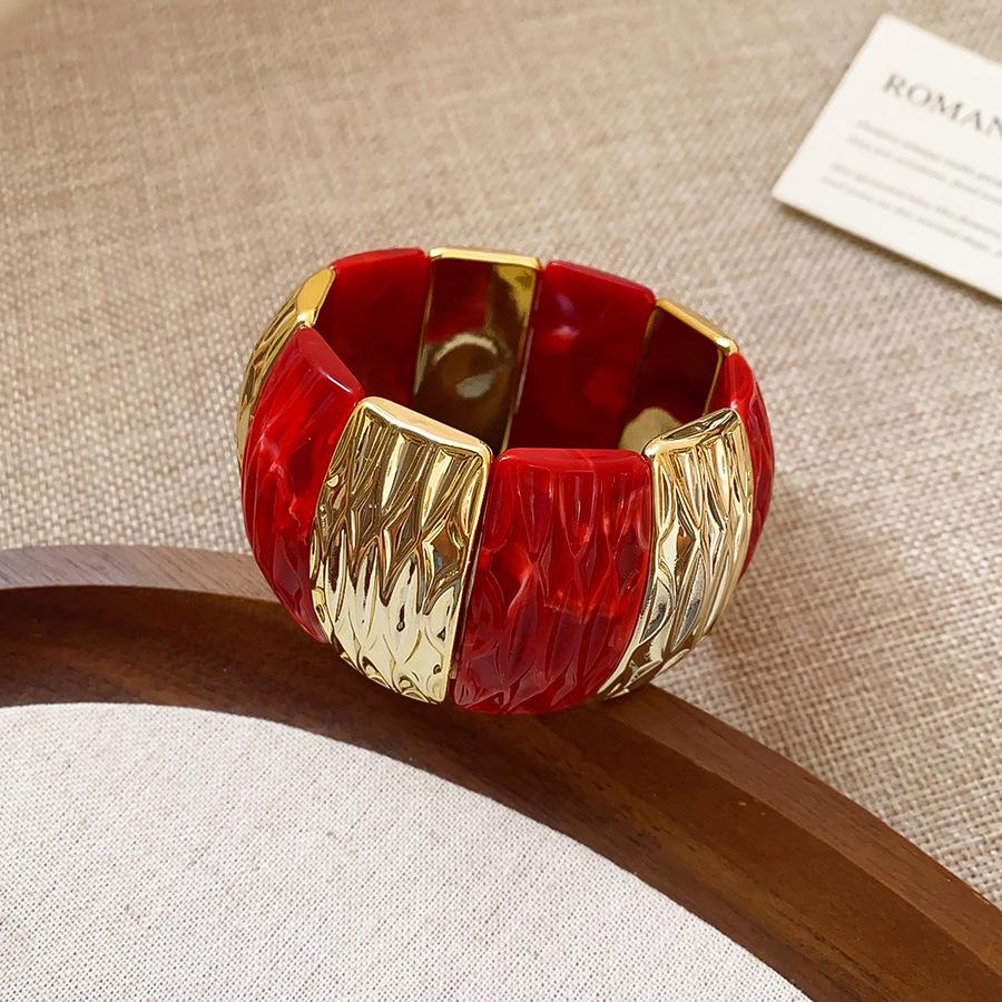 Bracciale Ovale in Acrilico Marmo Europeo e Americano - Pezzo di Gioielleria Retro alla Moda