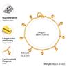 18K Gold Plated Round Beads Heart Charm Bracelet for Women, Stainless Steel Adjustable Bracelets, Dainty Waterproof Jewelry