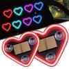 Heart Neon Light Suction Cup Fixed Luminous Heart Solar Ambient Neon Light Car Lights Accessories Car LED Window Decoration