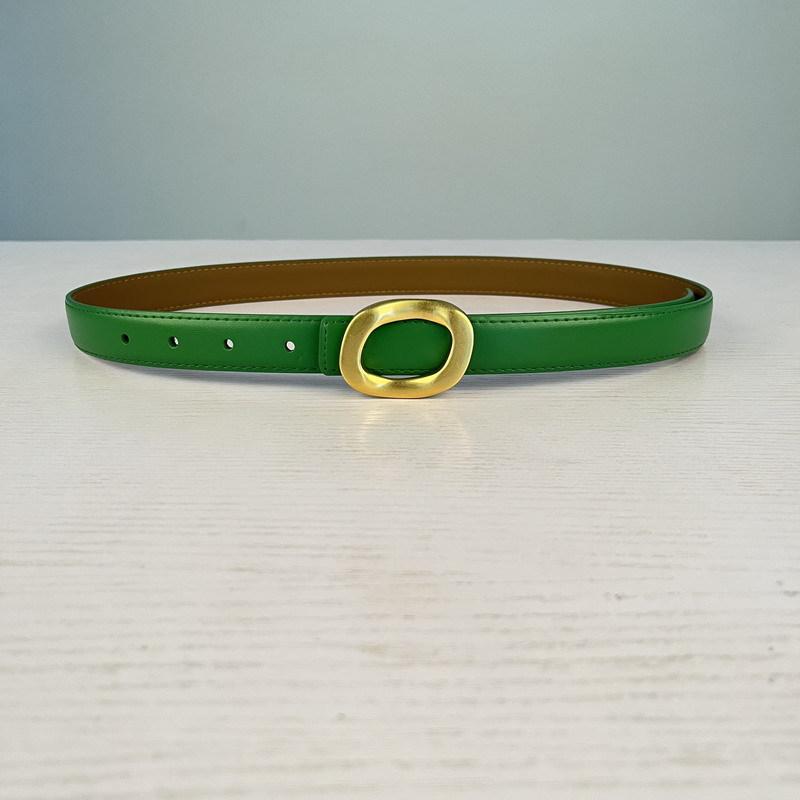 Leather Women'S Belt Simple Round Buckle Girls Belt With Jeans Casual Pants Belt Women'S