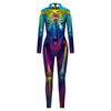 Strašidelný kostlivý tištěný kostlivý oblek Halloween Party Cosplay kostým pro dospělé Kombinéza Zentai Catsuit Karnevalové oblečení