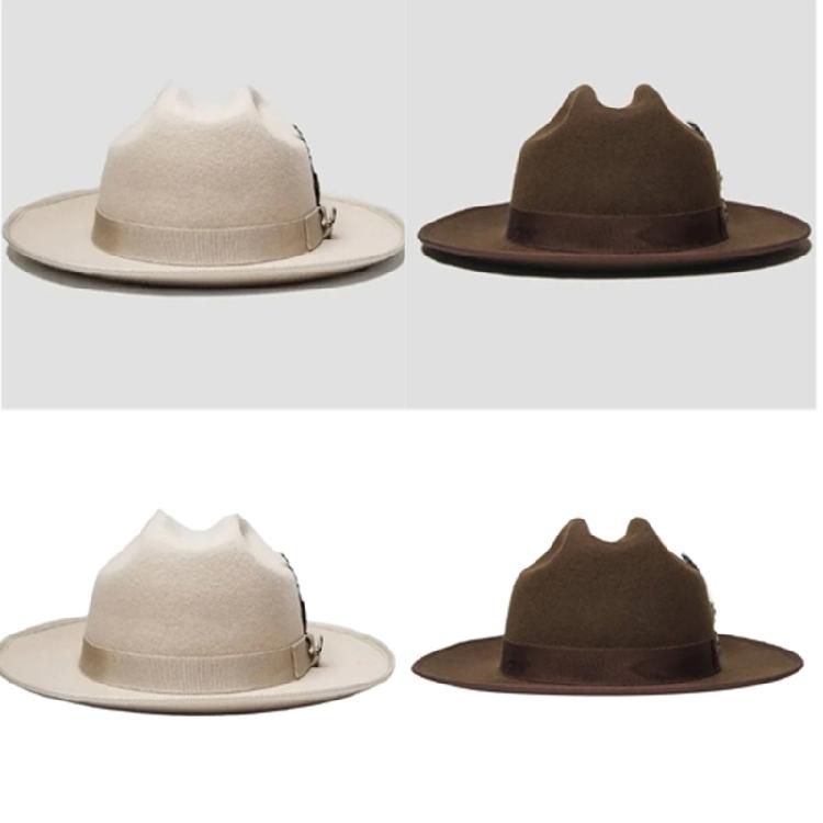 Elegant Woven Belt Hat Cosplay Costume All Matching Panama Hat Stage Performers Dancing Hat Adult Winter Warm Wool Hat
